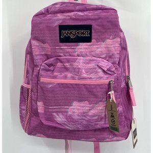 Jansport Cross Town Backpack in Purple Static Rose Girls School Fits 15" Laptop